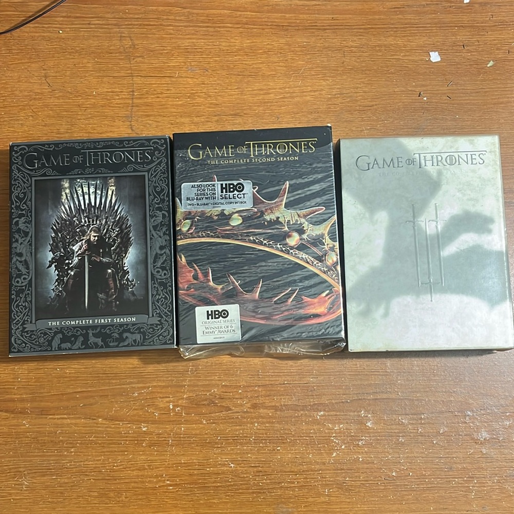 Game of thrones dvd set season one,two and three